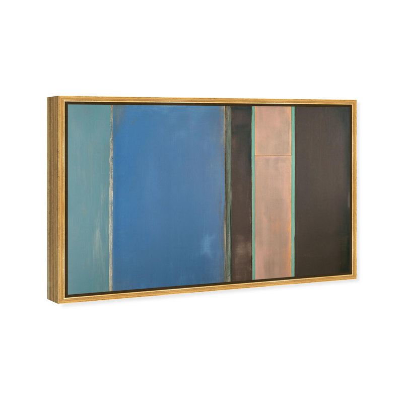 Oliver Gal Parallel Echoes Abstract - Heavy Gel Top Coat Framed Canvas Art, Gold, 25" H x 37" W