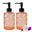 Distributeur de savon en verre texturé 12 oz (orange)-603659590