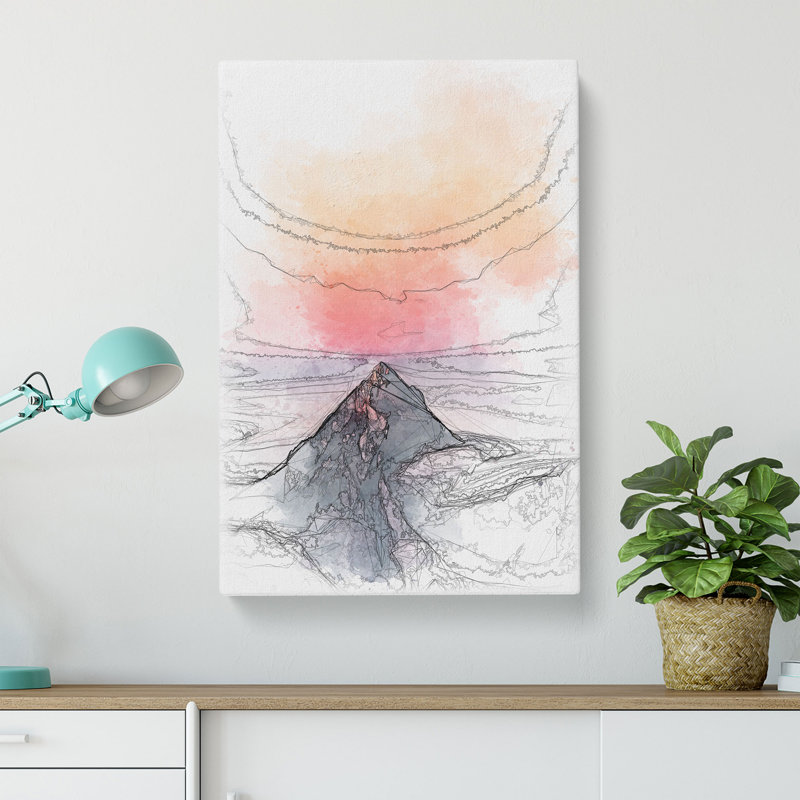 The Top of Matterhorn Mountain - Wrapped Canvas Drawing - Wrapped Canvas, 50cm H x 35cm W x 3cm D