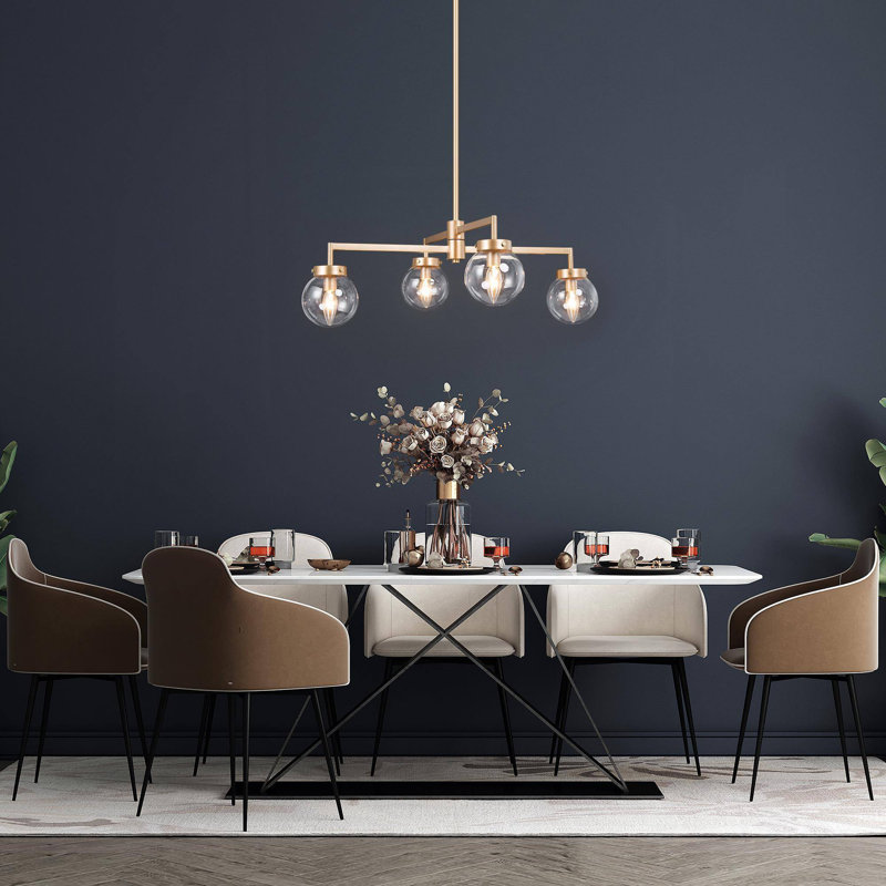 4-Light Modern Linear Sputnik Pendant