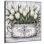 Très grand art mural imprimé sur toile - Jardinière florale tulipe blanche décor de salle à manger de ferme - "Assemblage requis (cadre non fini)"-130841853
