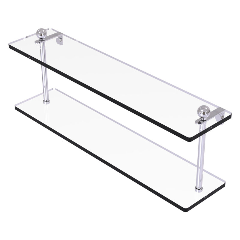 Tablette murale Morosini, Chrome poli, 22 po