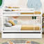 Lit superposé double au dessus d'un lit double avec gigogne simple et échelle-1654347375