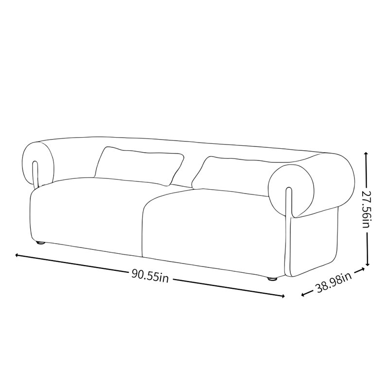 Simple Cream Style Off-white Sofa