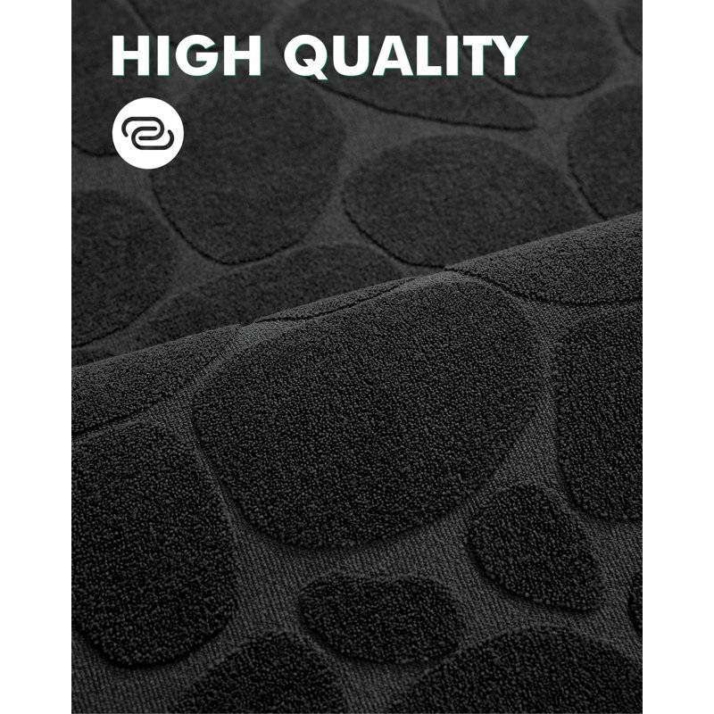 Emslie Non Slip Rubber Bath Rug, 20"W x 31.5"L, Black