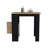 Modern Kitchen Island with 1-Door Cabinet Push to open System and Side Shelves Black -  Natural Oak