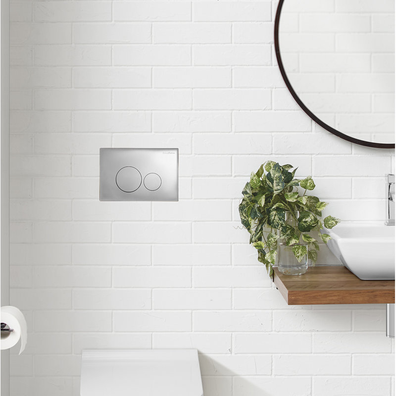 Plaque de commande à bouton-poussoir encastré en chrome Swiss Madison, Chrome poli