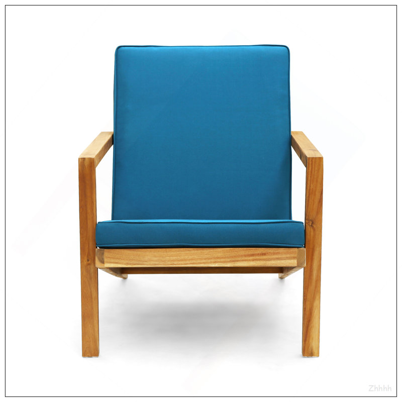 Ensemble de conversation 3 pièces LEAH, Blue Cushion/Natural Frame