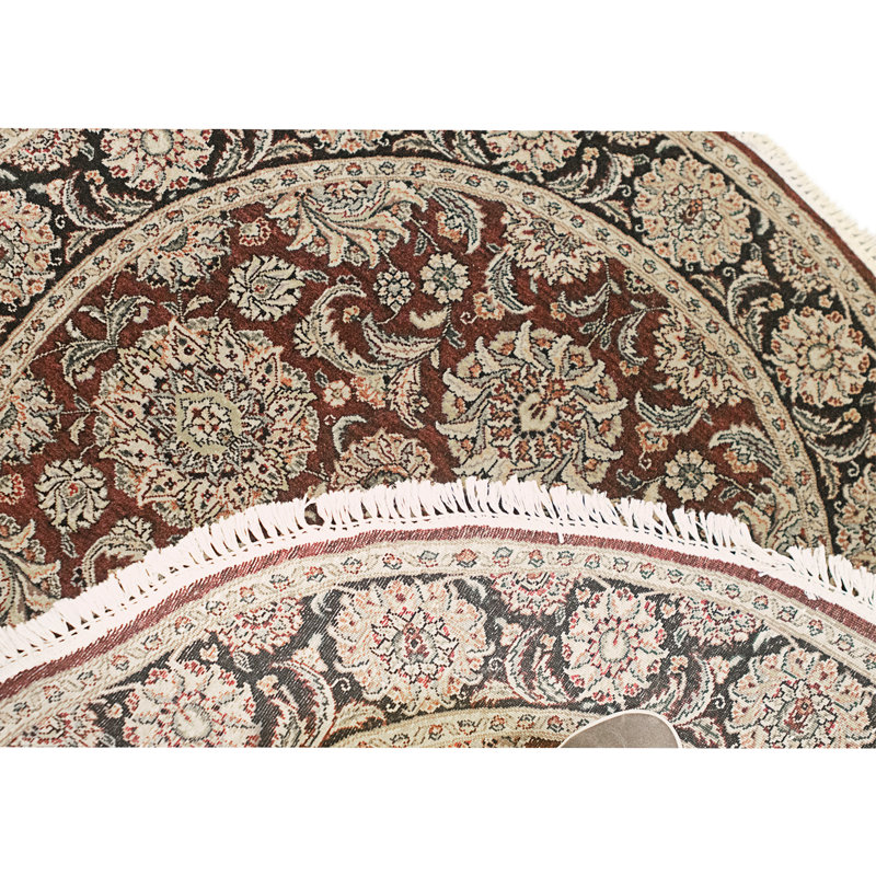High-Quality Hand-Knotted Wine And Black Area Rug