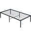 Structure de lit simple en métal noir robuste avec assemblage rapide, sommeil silencieux et confortable, résistance de 750 livres, support de matelas renforcé, espace sous le rangement, trous pour le pied de la tête, convient