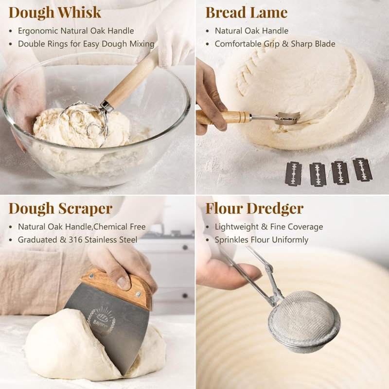 Sourdough Starter Kit, Bread Proofing Baskets