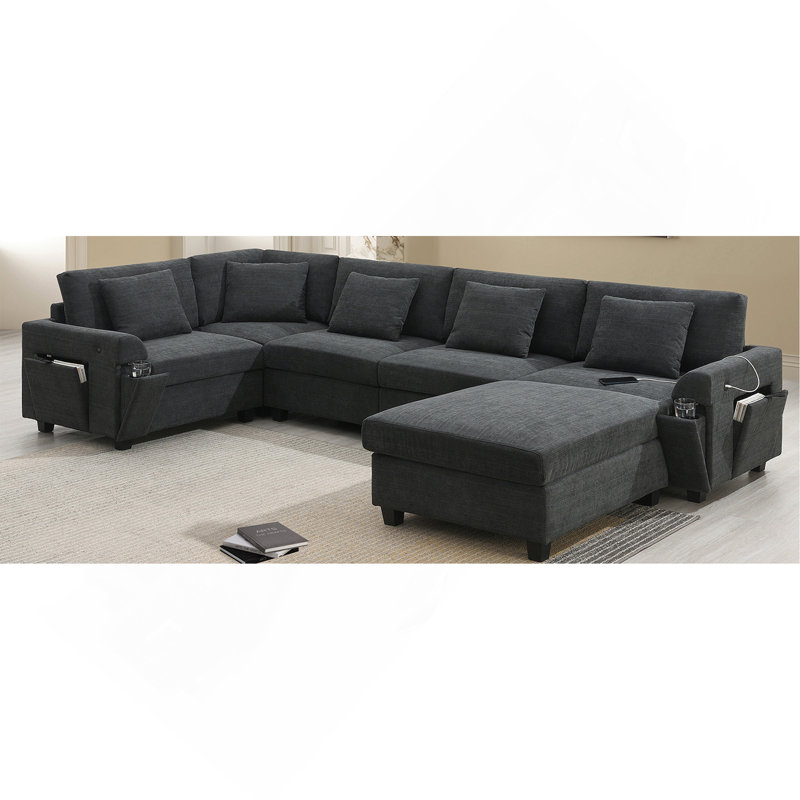 Versatile Sectional Sofa With Ottoman And Hidden Storage For Living Room