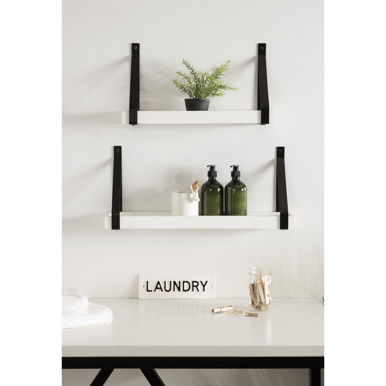 Glenbrook 2 Piece Solid Wood Accent Shelf, White