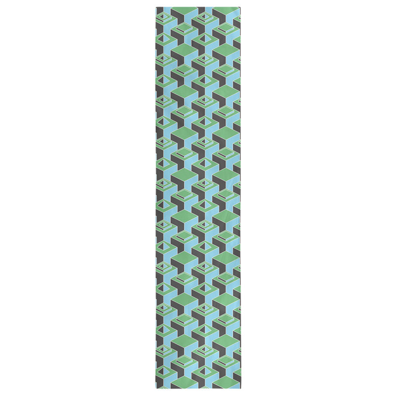 Chemin de table Classic Skyscrapers, 16 po x 72 po, Vert / Sarcelle