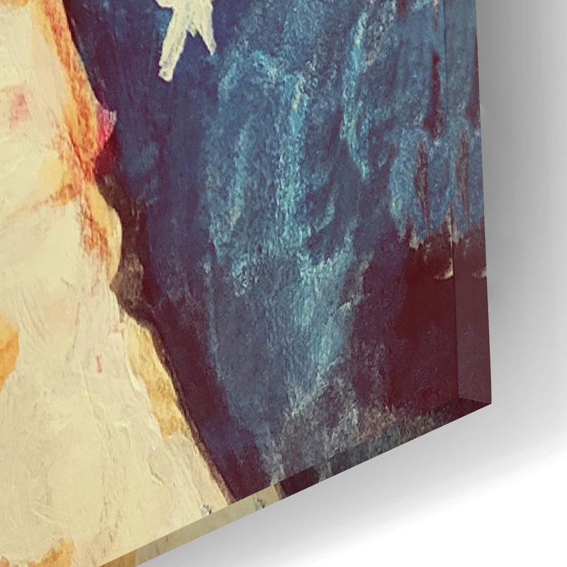 Art mural en verre épique «Love Over The Moon 1» par Janie McGee, 12 po x 16 po