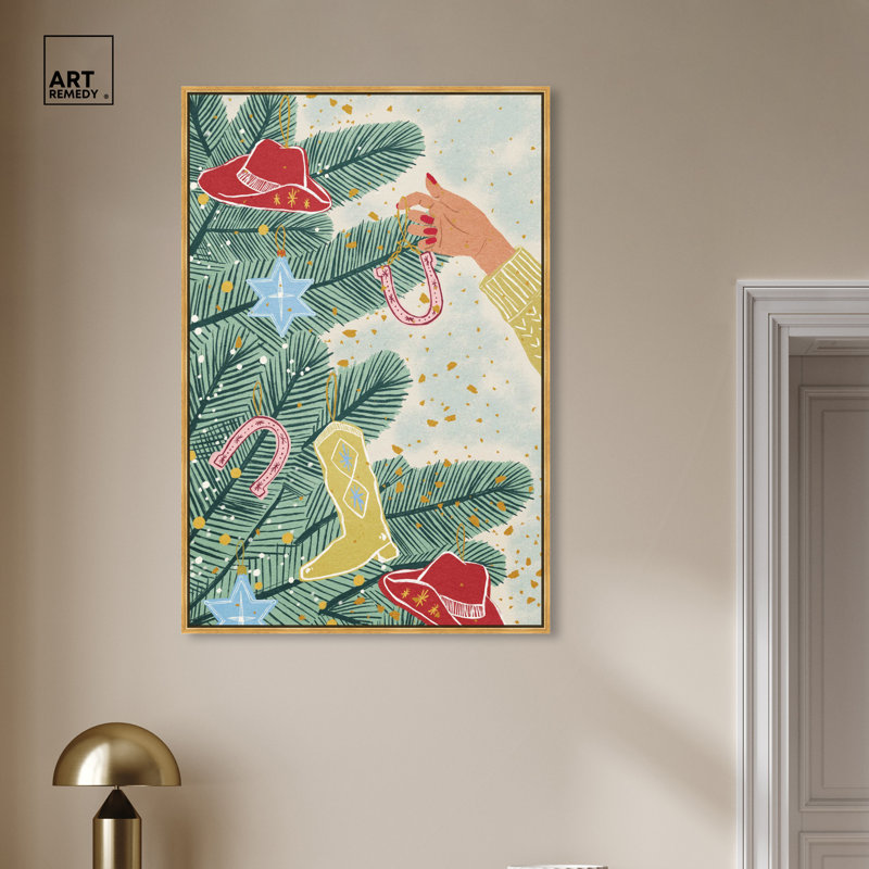«Merry Tree Canvas» par Dakota Fields, Cadre doré, H 46 po x l 31 po x P 1,8 po