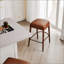 Tabouret de bar en faux cuir brun à hauteur de comptoir - siège rembourré confortable avec pieds et repose-pieds robustes en métal, sièges élégants pour îlot de cuisine, comptoir de pub et de salle à manger, 2 ensembles