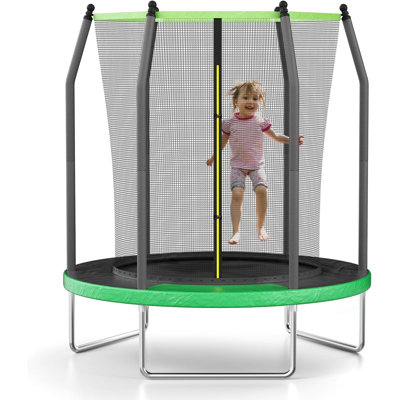 AOTOB 6 ft Kids Trampoline with Enclosure, Ladder & Springs - Safe, Durable, Perfect for Indoor/Outdoor Fun
