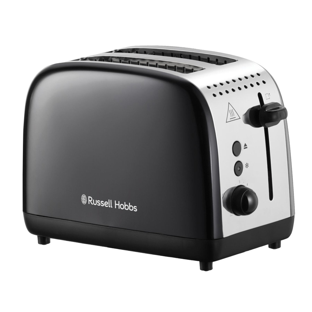 Russell Hobbs 26550 Stainless Steel 2 Slice Toaster - Long Slots With 6 Browning Settings And High Lift Feature, Black - Image 3