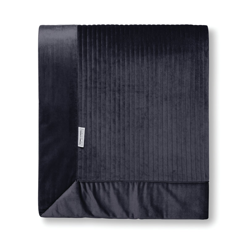 Linear Velvet Bedspread, Grey
