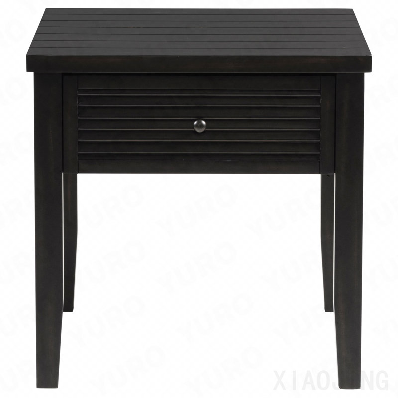 Distressed Java 1-Drawer Square End Table