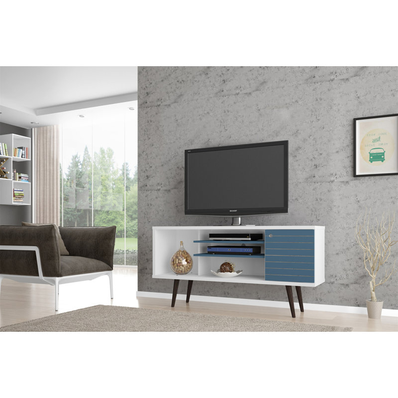 Meuble télé 53 po Liberty, Bleu ardoise