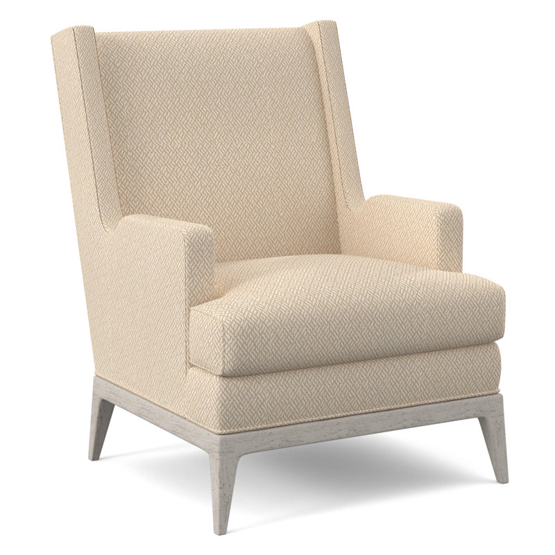 Cooper Upholstered Wingback Chair, Filigree Ivory, Bisque