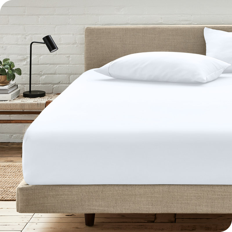 Ensemble de drap-housse en microfibre avec taie d'oreiller   , Blanc, Drap-housse très grand avec 2 taies d'oreiller