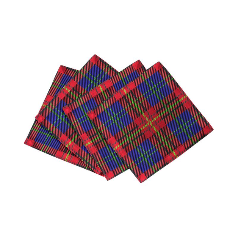 Tartan Cotton Sateen Cocktail Napkins, Blue