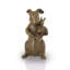 Statue de jardin lapin partageant une histoire