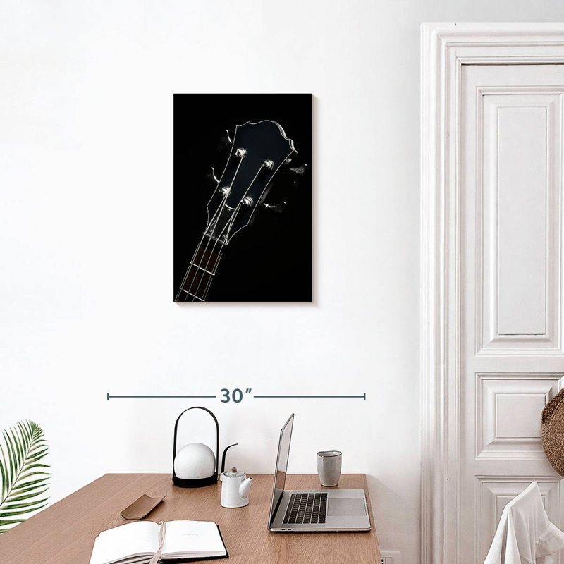 Tête de guitare noire Abarca, H 24 po x l 16 po