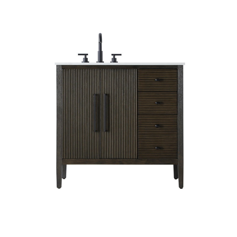 Meuble-lavabo simple 36 po, Chêne chocolat