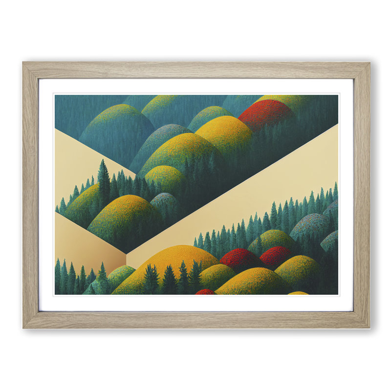 A Mind Blowing Summer Forest Abstract - Framed Print, 25cm H x 34cm W x 2cm D, Oak