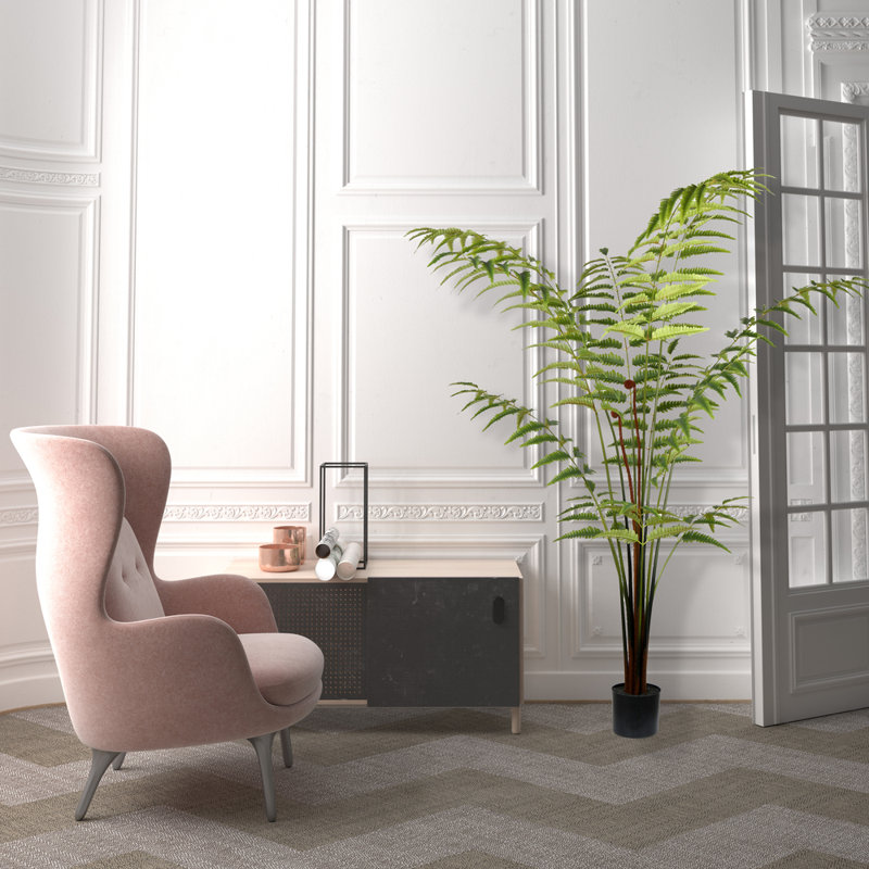 Fougère artificielle en cuir, H 72 po x l 36 po x P 36 po