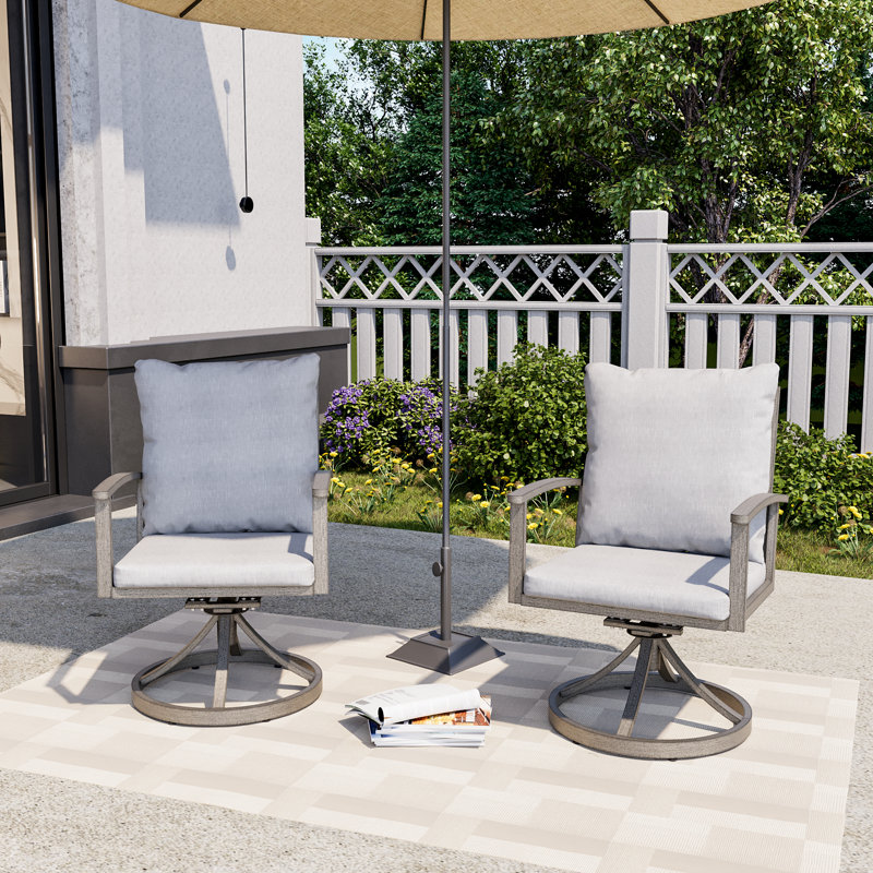Fauteuil de patio pivotant avec coussin Jeitt