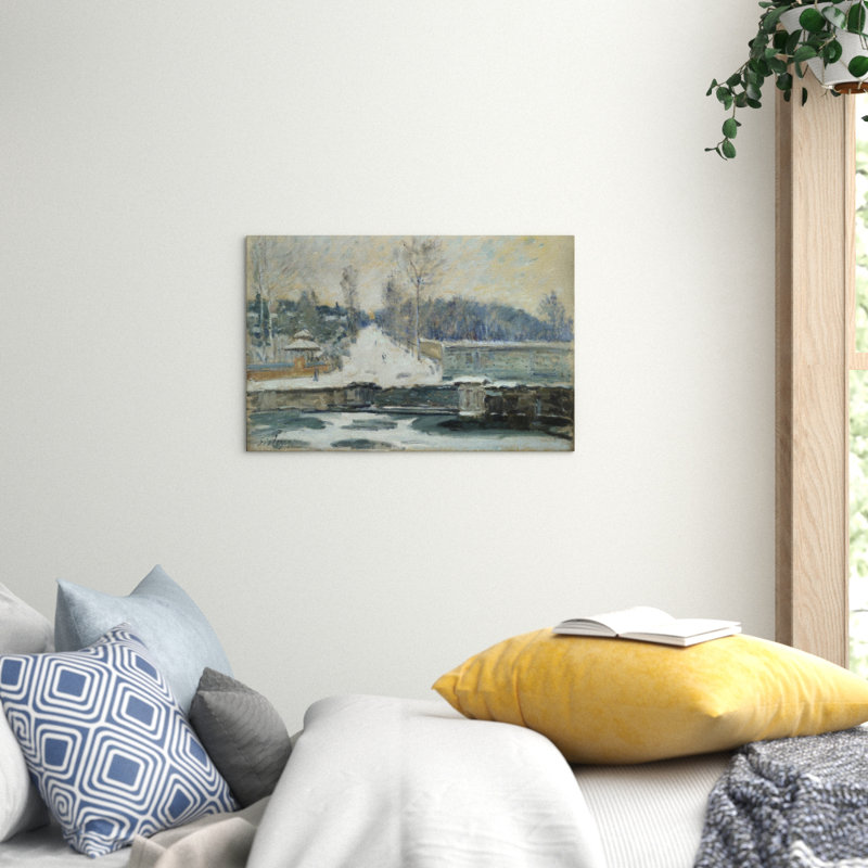 Landscape (2) by Alfred Sisley - Wrapped Canvas Painting, 35cm H x 50cm W