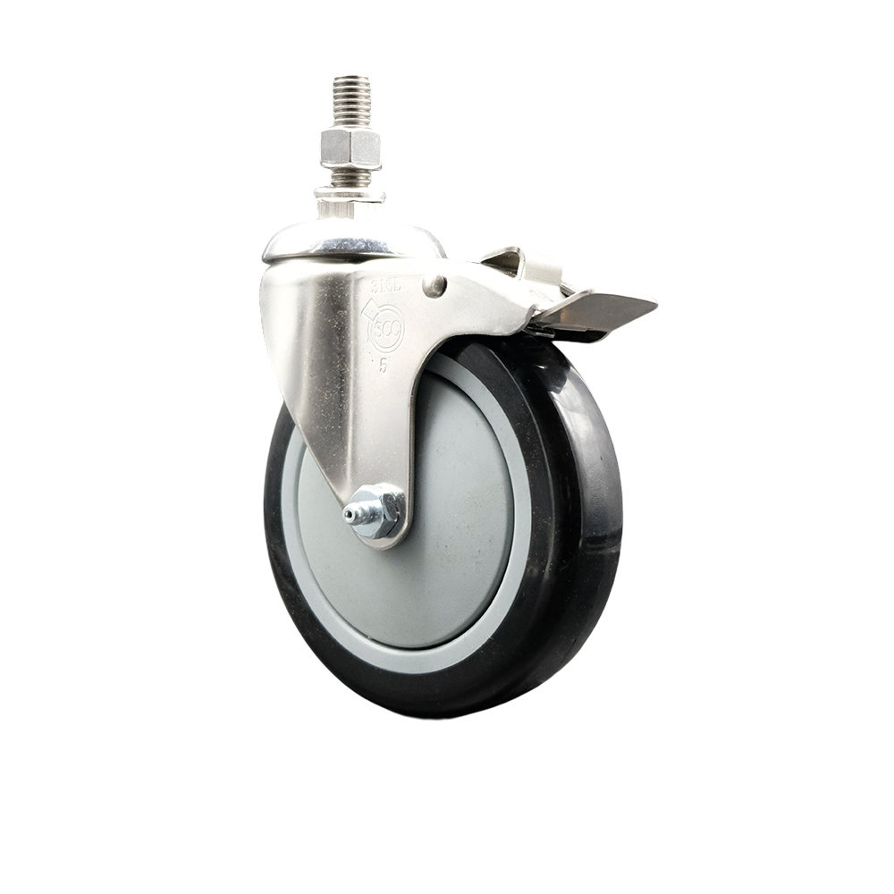 Service Caster 316SS Polyurethane Swivel Stem Caster Total Lock Brake ...