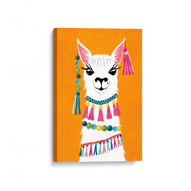 Lama animé, toile tendue, H 18 po x l 12 po