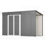 Remise de rangement extérieure en métal 10 pi x 4 pi pour porte de jardin verrouillable avec cadre de plancher-135814791