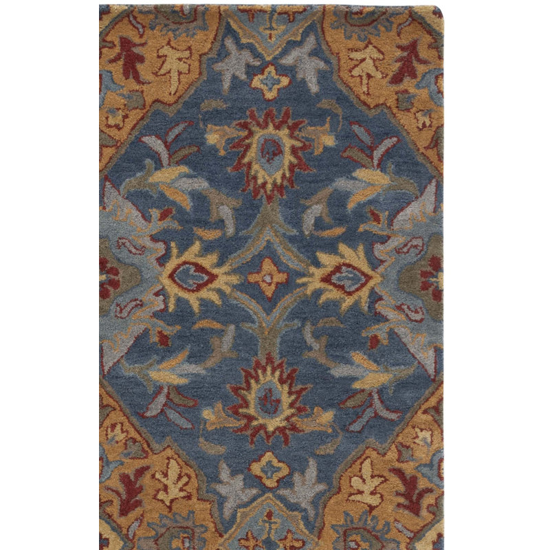Tapis héritage / bleu marine Bastid 653, Tapis de couloir 2 pi 3 po x 8 pi