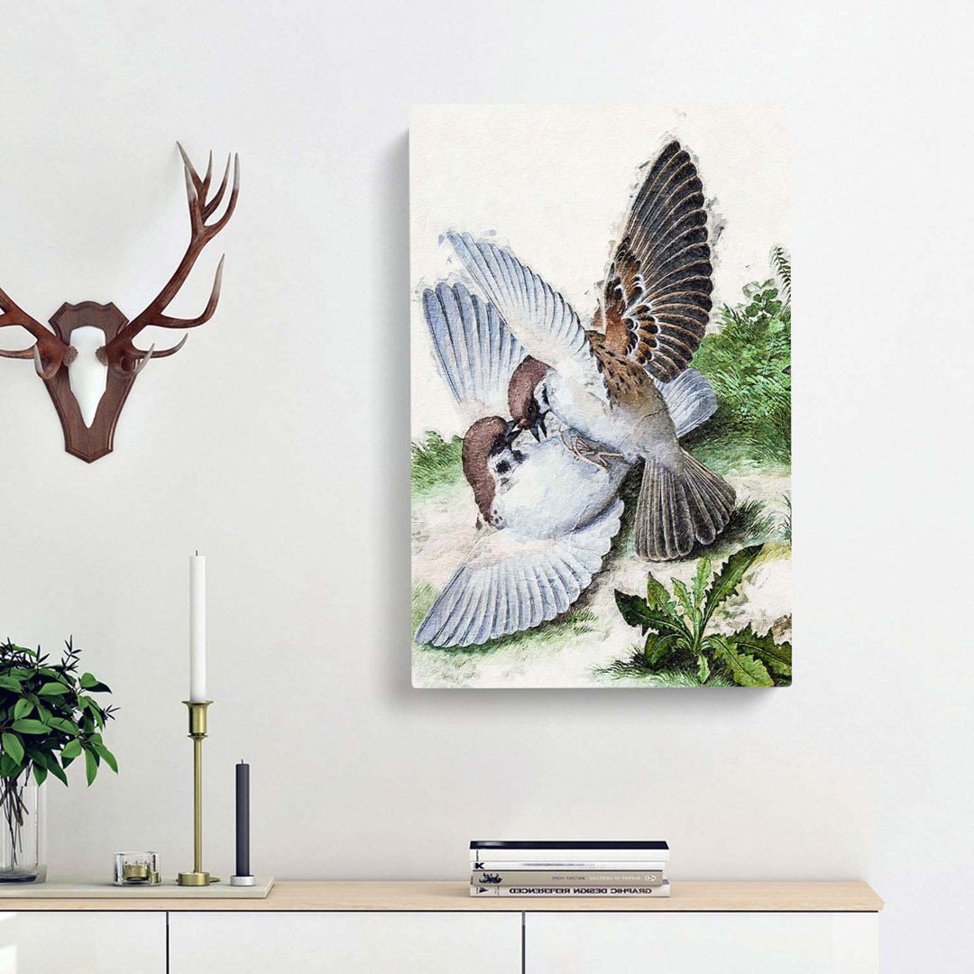 Two Birds by Lang Shining - Wrapped Canvas