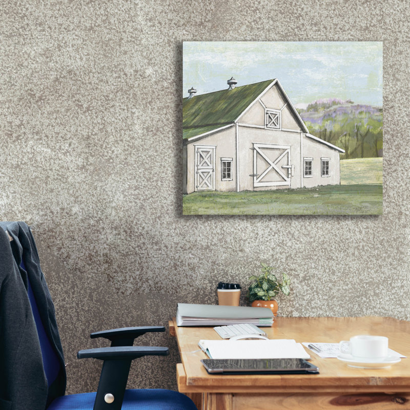 Toile épique Graffiti «Field Barn In Spring» par Art Licensing Studio, 24 po x 20 po, H 26 po x l 30 po x P 1,5 po