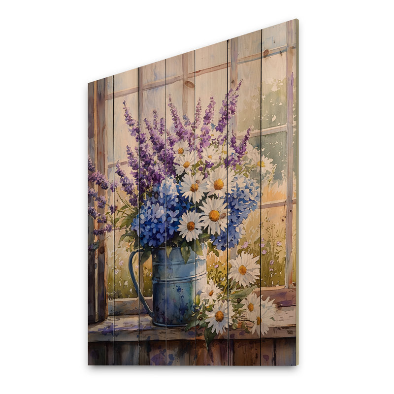 Lavender And Rosemary Bouquet At The Farm II - Assorted Bouquets Wood Wall Decor, 40" H x 30" W x 0.78" D