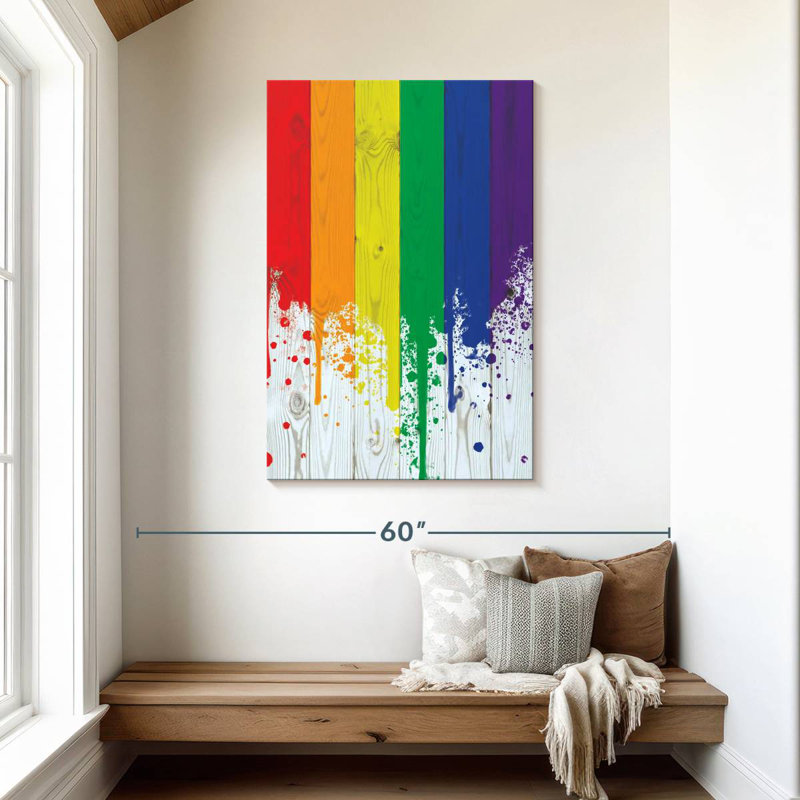 Khadjiah Rainbow Paint Spill, 45" H x 30" W