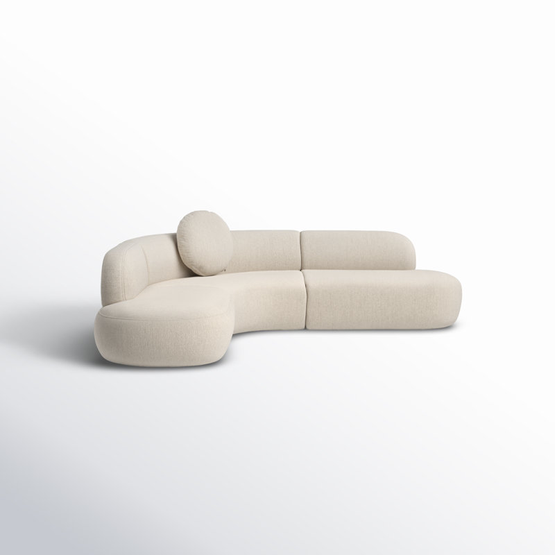 Canapé modulaire en lin beige Tov Furniture Broohah, Lin beige