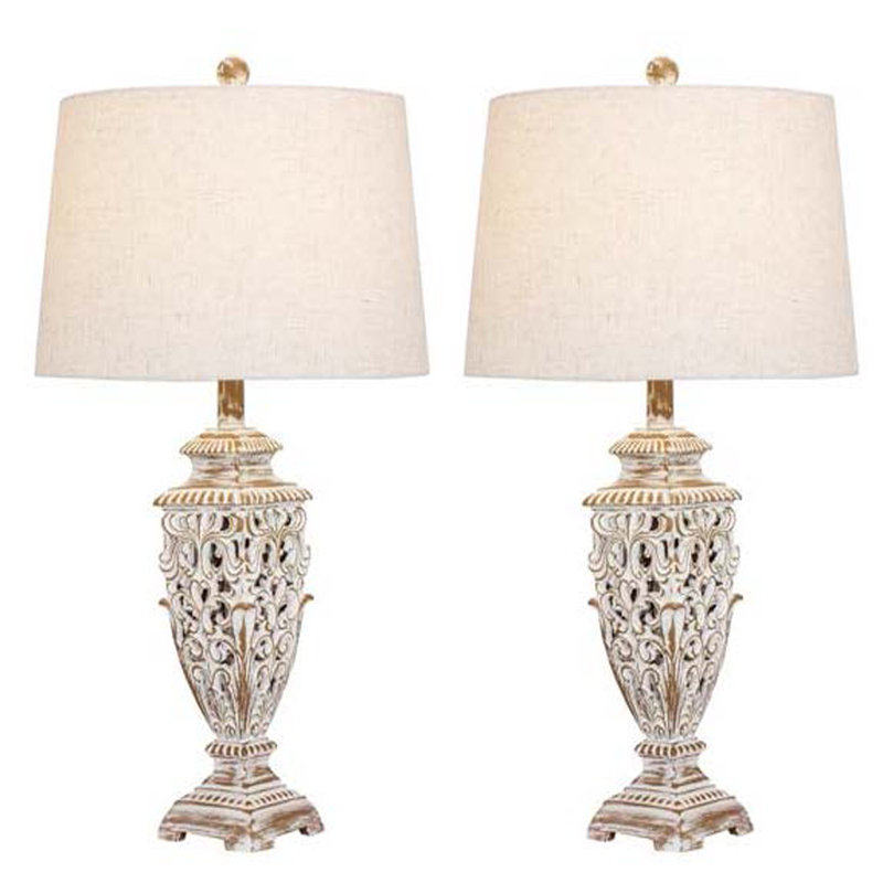 Ensemble de lampes de table Brutus, Beige, Argent