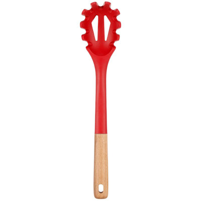 12.8-Inch Red Silicone Pasta Fork Server