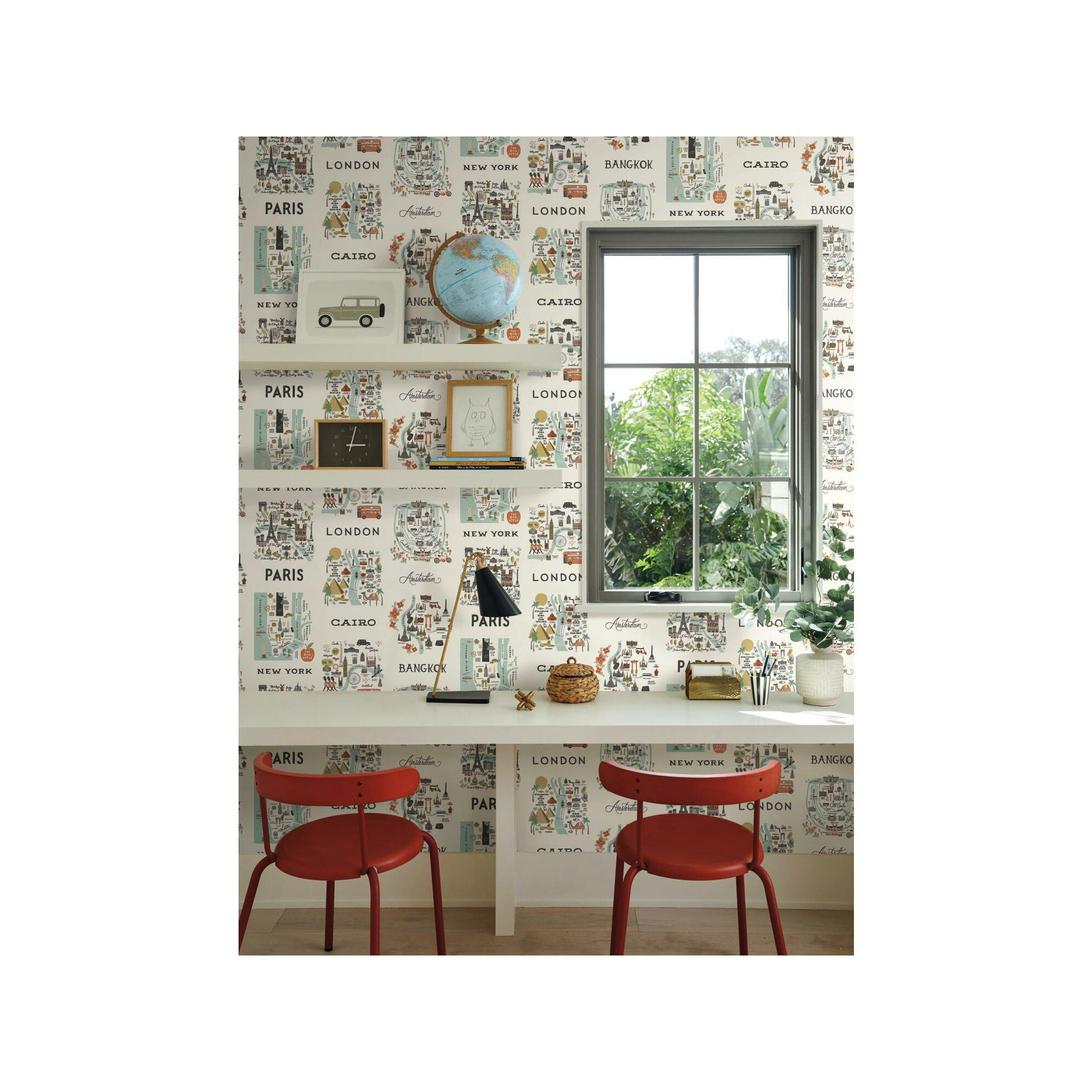 Rifle Paper Co. City Maps 20' L x 27" W Peel and Stick Wallpaper, Mint