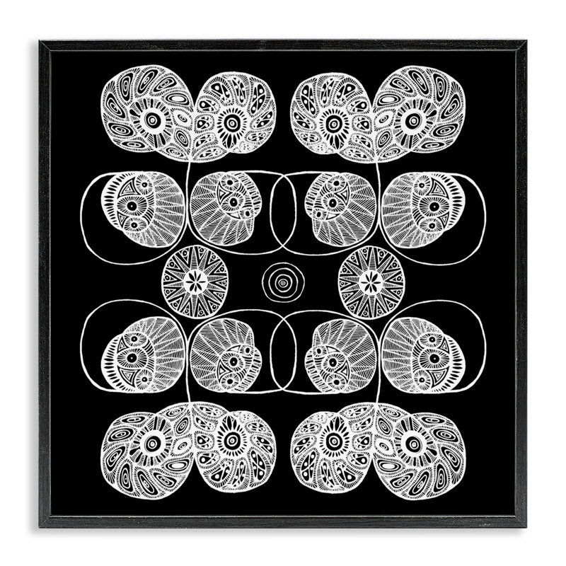 Giclée encadrée, détaillée par El Perkin, H 17 po x l 17 po, Giclée encadrée noir minuit