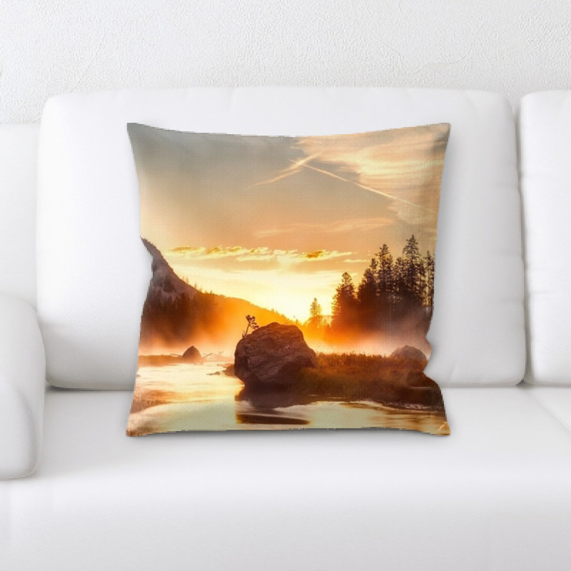 Sunset Microsuede Reversible Throw Pillow